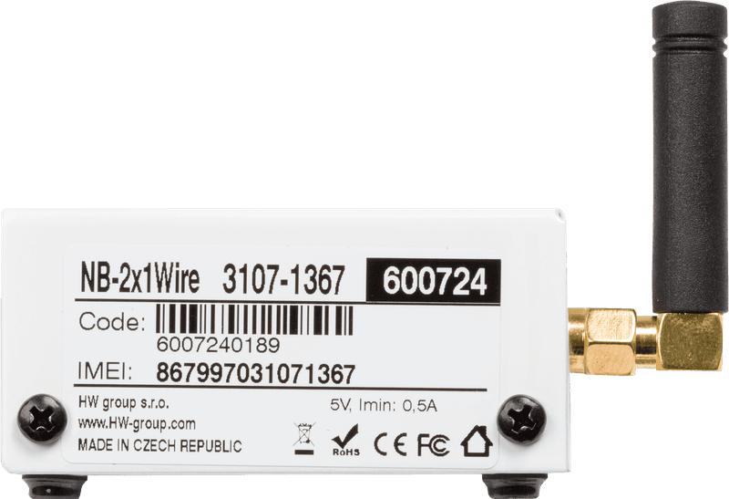 NB-2x1Wire vedere laterală spate - carcasă metalică IP40 monitorizare IoT - thumbnail