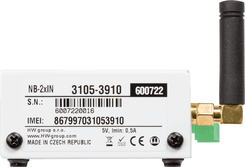 NB-2xIn vedere laterală spate - carcasă metalică IP40 intrări digitale NB-IoT - thumbnail