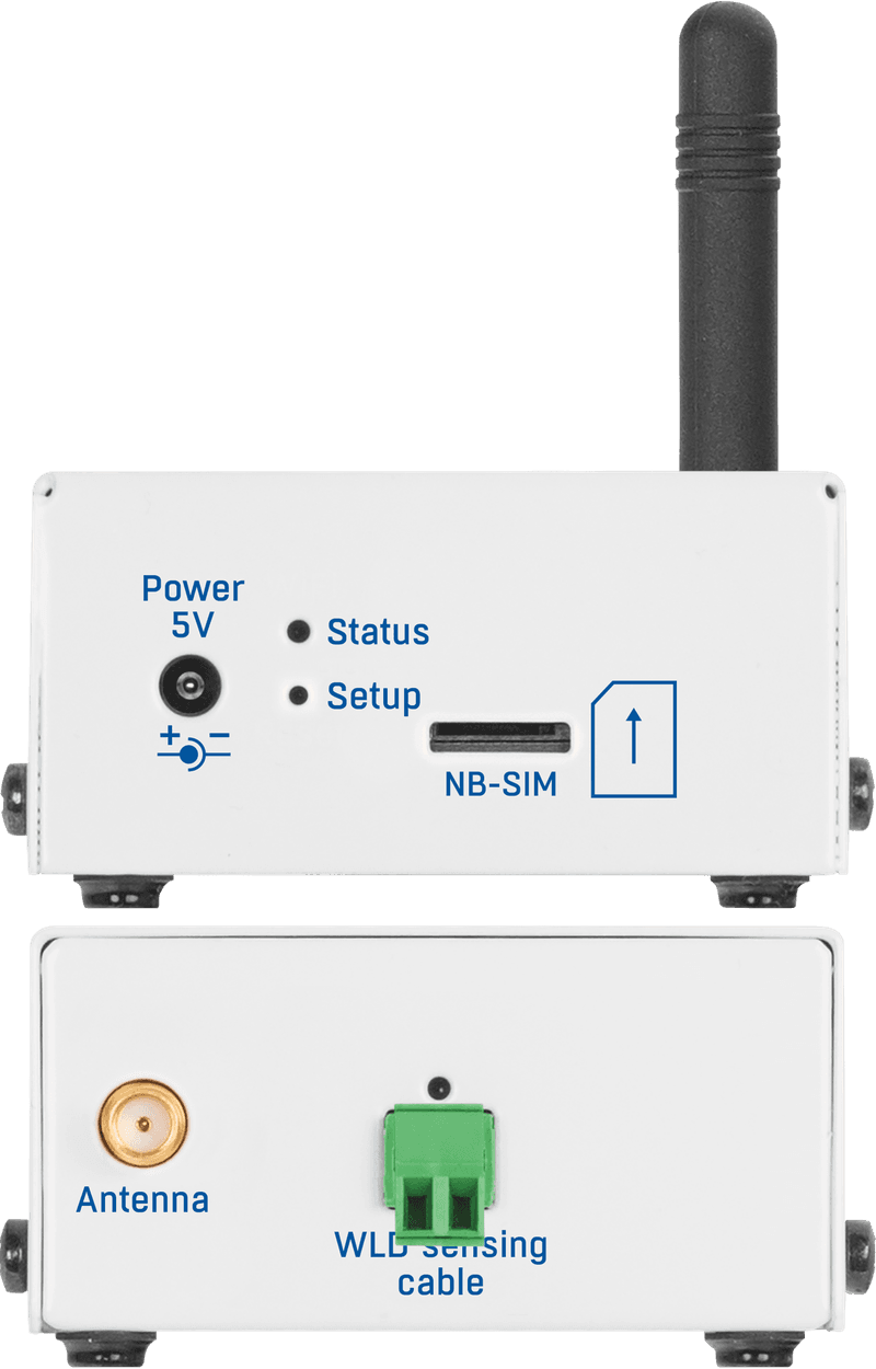 NB-WLD vedere laterală fără antenă - detector scurgeri apă NarrowBand IoT - thumbnail
